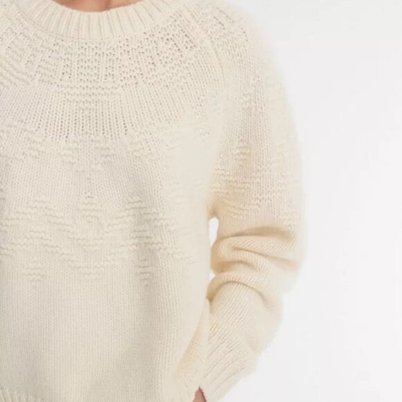 Vince  Fair Isle Textured Wool Raglan Sweater - Picture 2 of 5